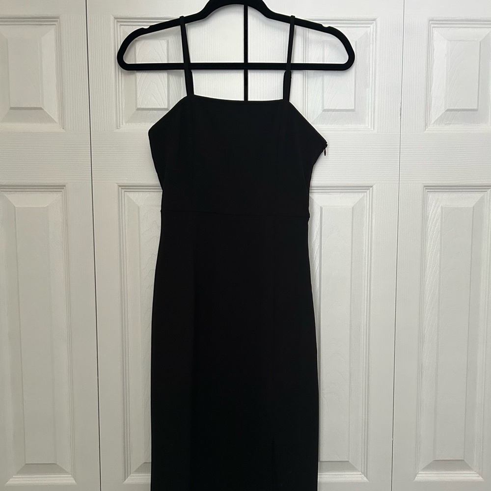 Pink Lily Black Ribbed Sheath Bodycon Dress - XS